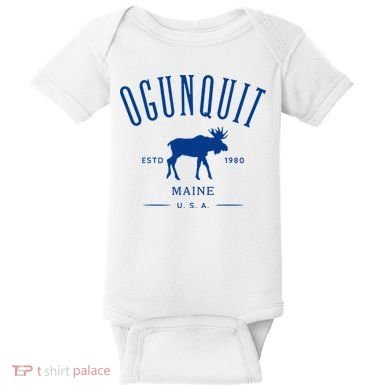 Ogunquit Maine Usa With Moose Design Souvenir Baby Bodysuit