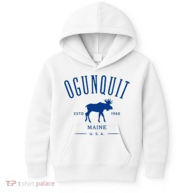 Ogunquit Maine Usa With Moose Design Souvenir Kids Hoodie