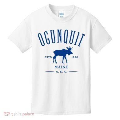 Ogunquit Maine Usa With Moose Design Souvenir Kids T-Shirt