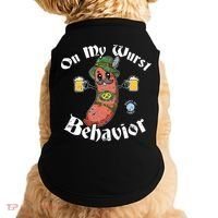On My Wurst Behavior Funny Bratwurst Oktoberfest Doggie Tank thumb 0