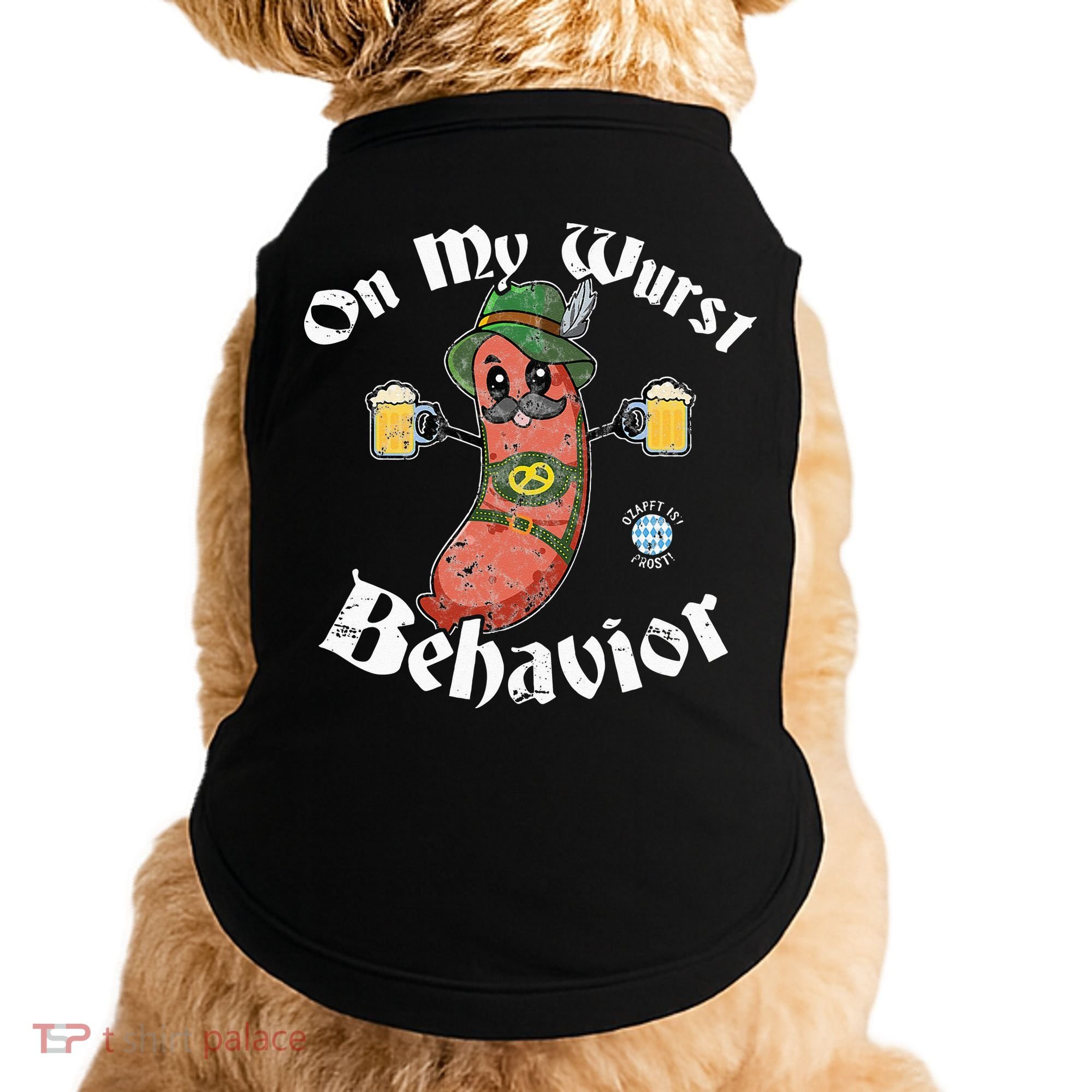 On My Wurst Behavior Funny Bratwurst Oktoberfest Doggie Tank
