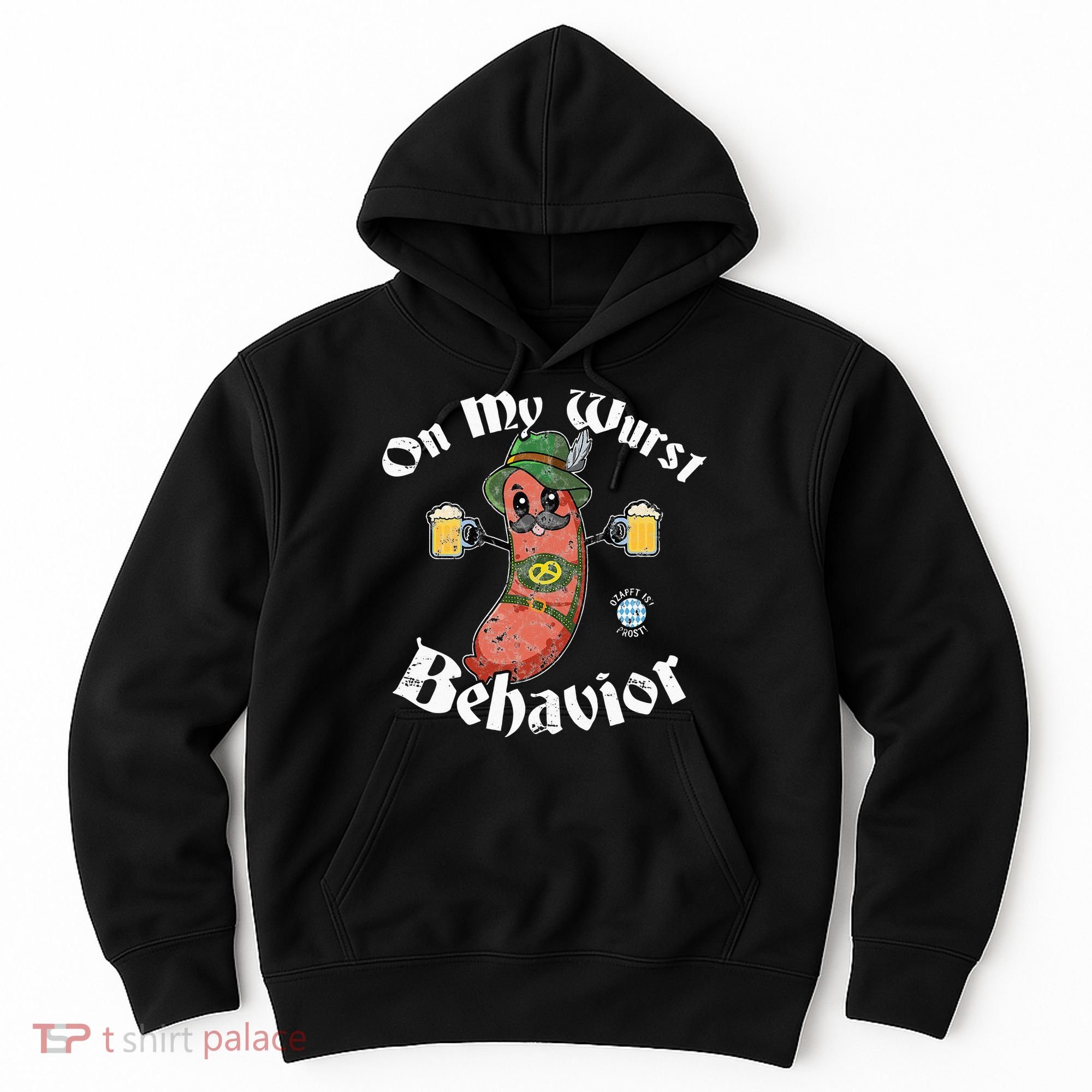 On My Wurst Behavior Funny Bratwurst Oktoberfest Hoodie