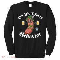 On My Wurst Behavior Funny Bratwurst Oktoberfest Sweatshirt thumb 0