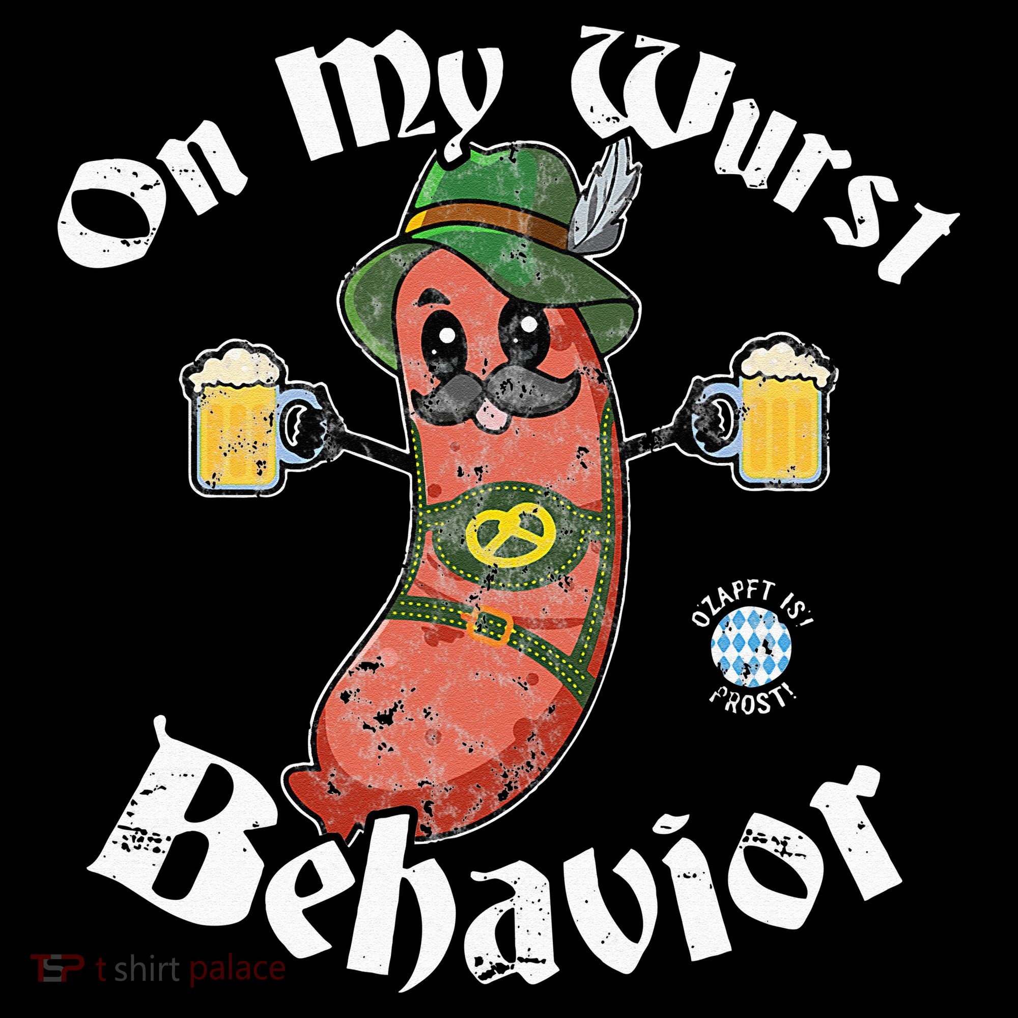 On My Wurst Behavior Funny Bratwurst Oktoberfest Women's Hoodie
