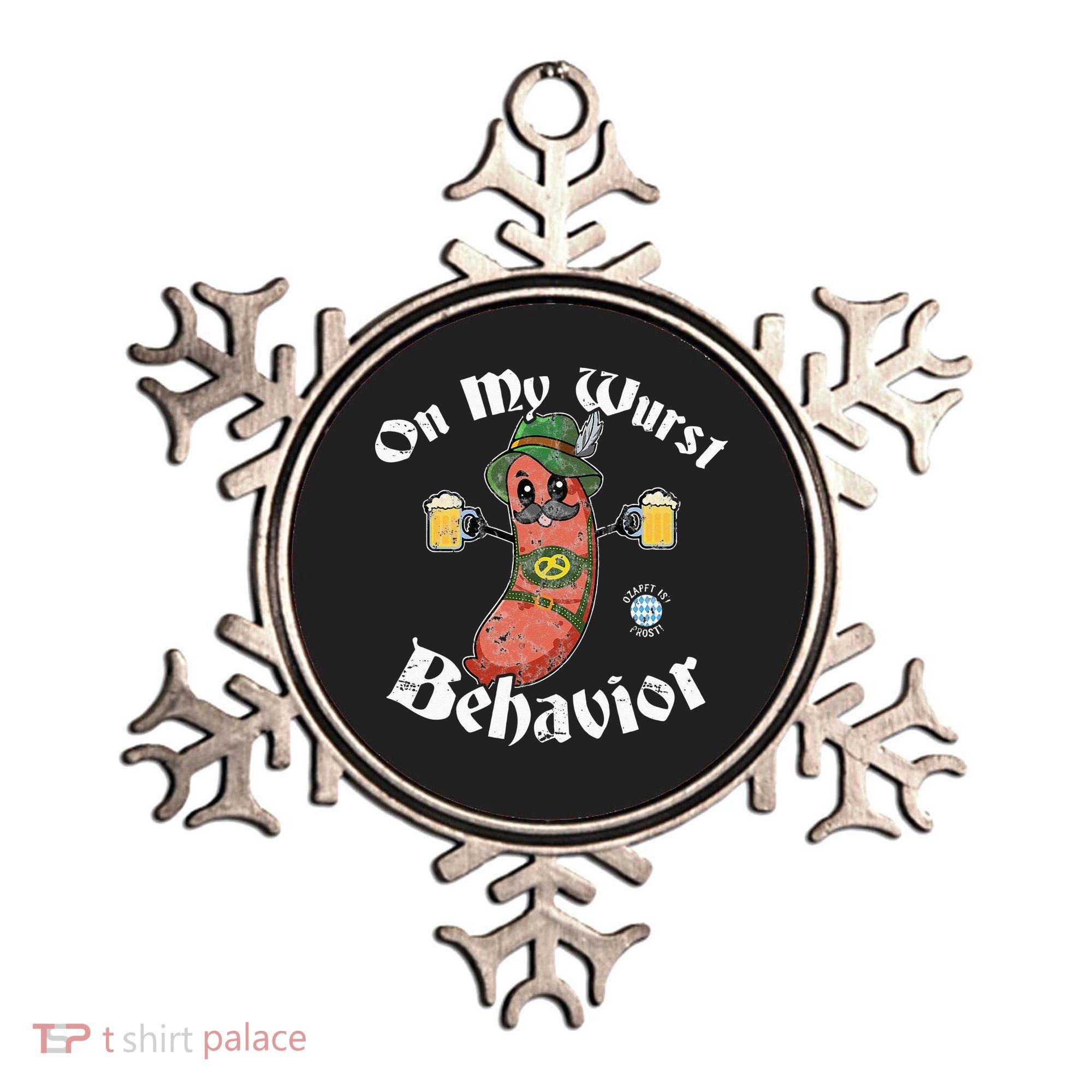On My Wurst Behavior Funny Bratwurst Oktoberfest Ornament