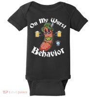 On My Wurst Behavior Funny Bratwurst Oktoberfest Baby Bodysuit thumb 0