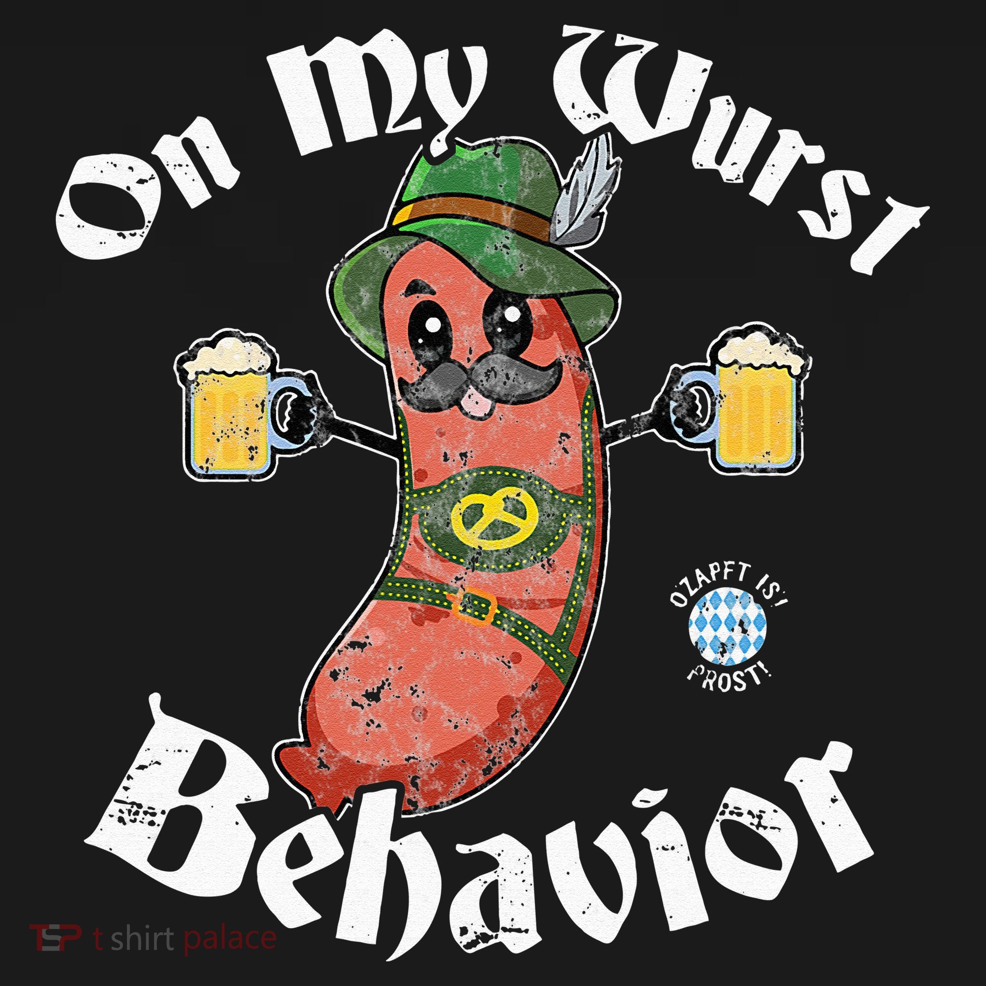On My Wurst Behavior Funny Bratwurst Oktoberfest Baby Bodysuit
