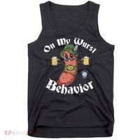 On My Wurst Behavior Funny Bratwurst Oktoberfest Tank Top thumb 0