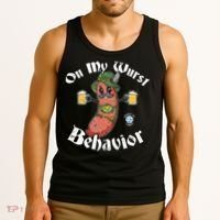 On My Wurst Behavior Funny Bratwurst Oktoberfest Tank Top thumb 3