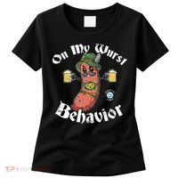 On My Wurst Behavior Funny Bratwurst Oktoberfest Women's T-Shirt thumb 0