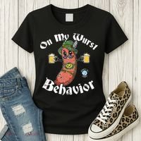 On My Wurst Behavior Funny Bratwurst Oktoberfest Women's T-Shirt thumb 3