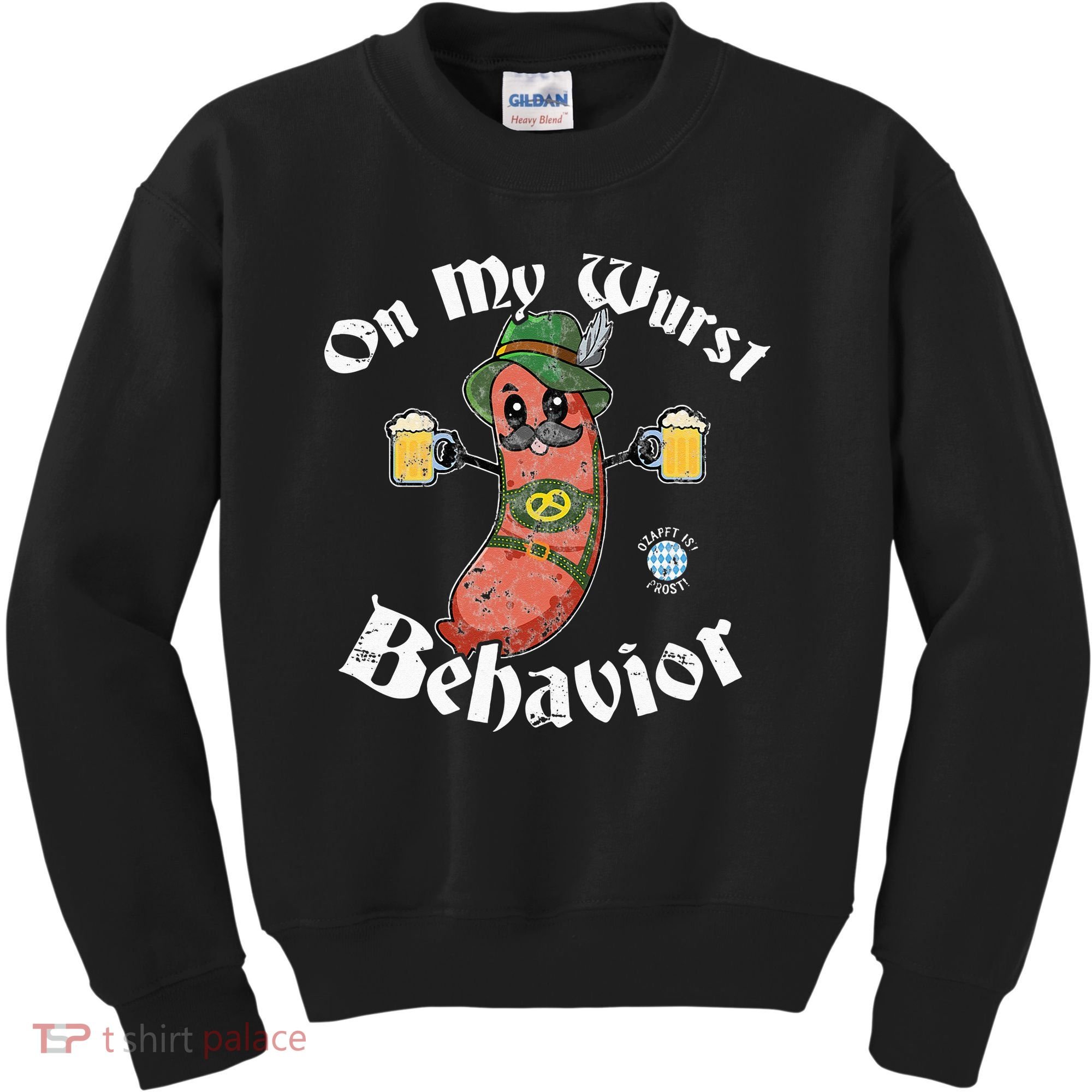 On My Wurst Behavior Funny Bratwurst Oktoberfest Kids Sweatshirt