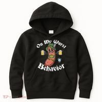 On My Wurst Behavior Funny Bratwurst Oktoberfest Kids Hoodie thumb 0