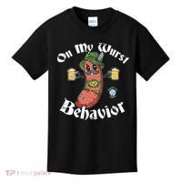 On My Wurst Behavior Funny Bratwurst Oktoberfest Kids T-Shirt thumb 0