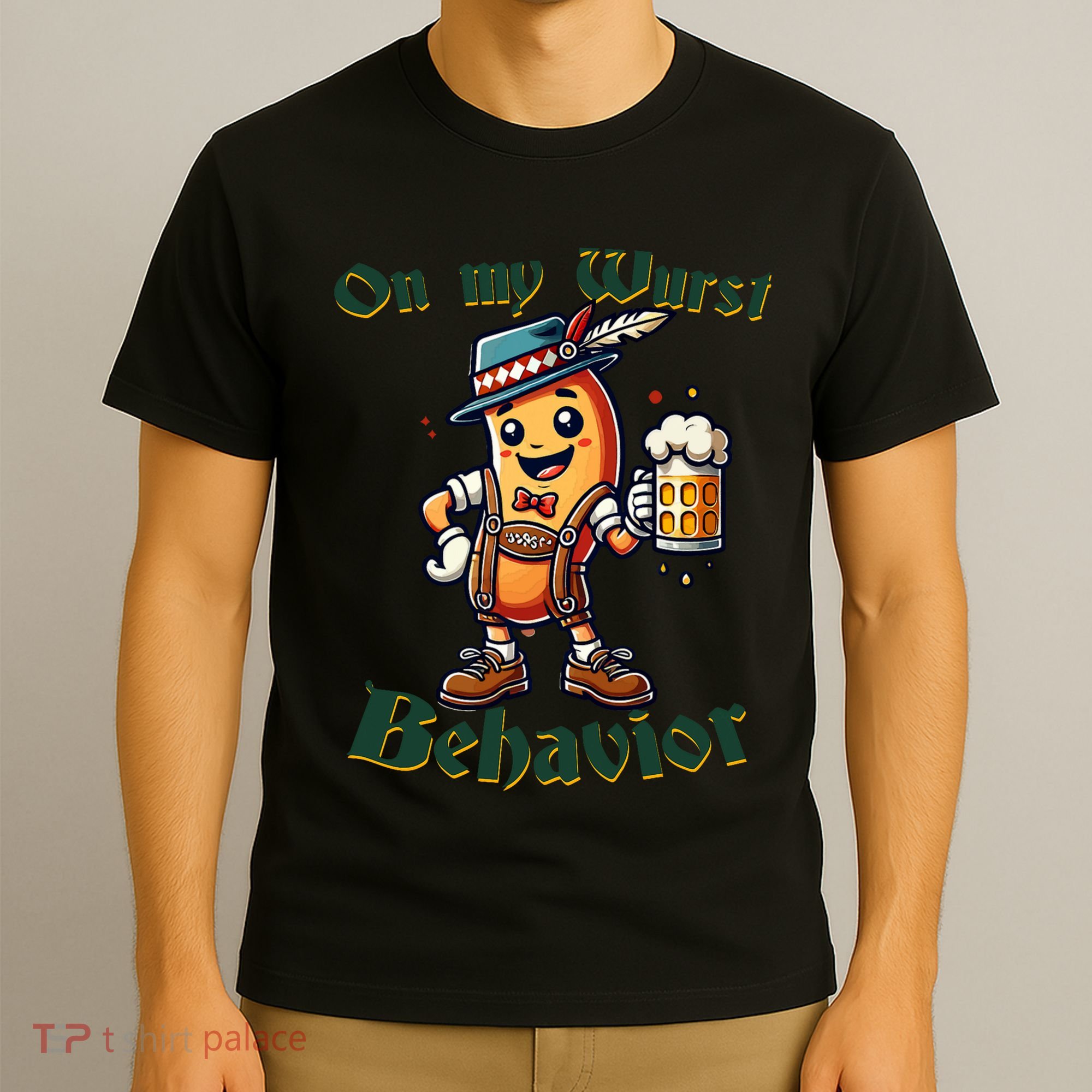 On My Wurst Behavior Funny Oktoberfest Costume Outfit German T-Shirt