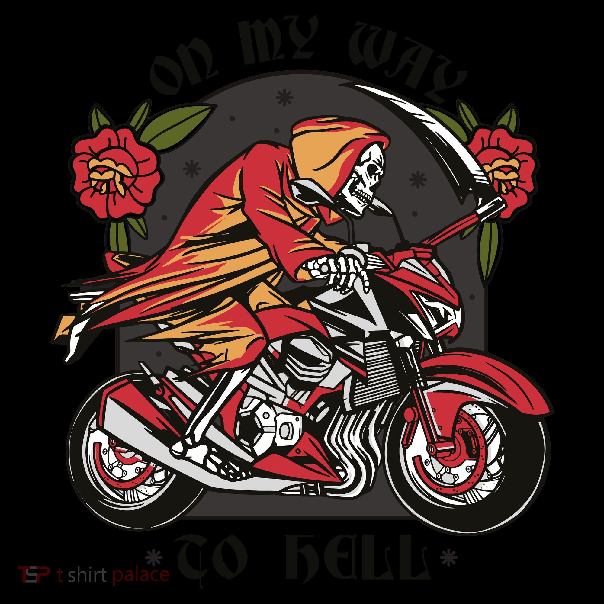 On My Way To Hell Motorcycle USA-Made Doggie Bandana