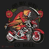 On My Way To Hell Motorcycle Hat thumb 2