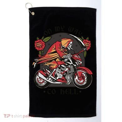 On My Way To Hell Motorcycle Golf Towel