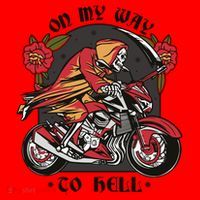 On My Way To Hell Motorcycle Santa Hat thumb 1