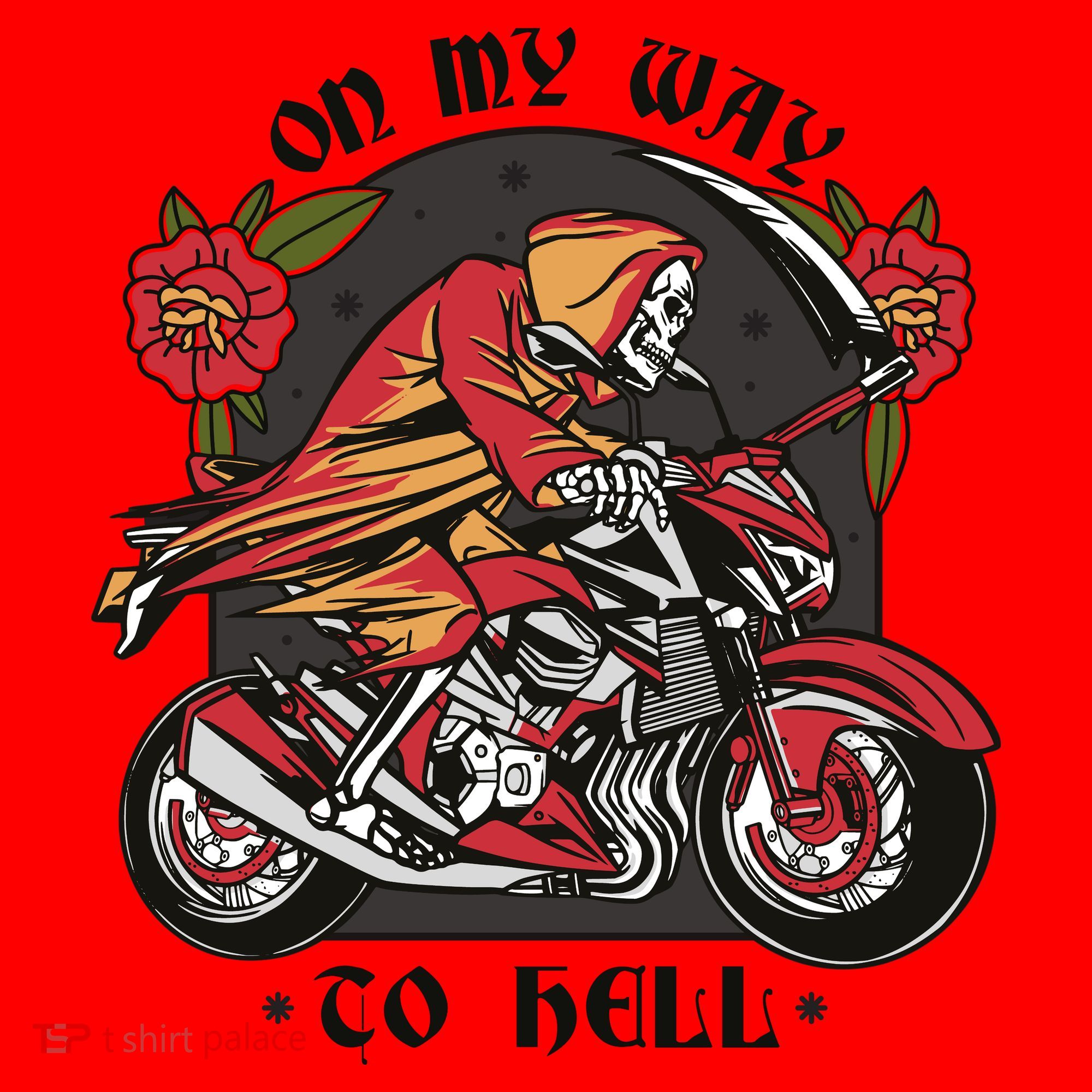 On My Way To Hell Motorcycle Santa Hat