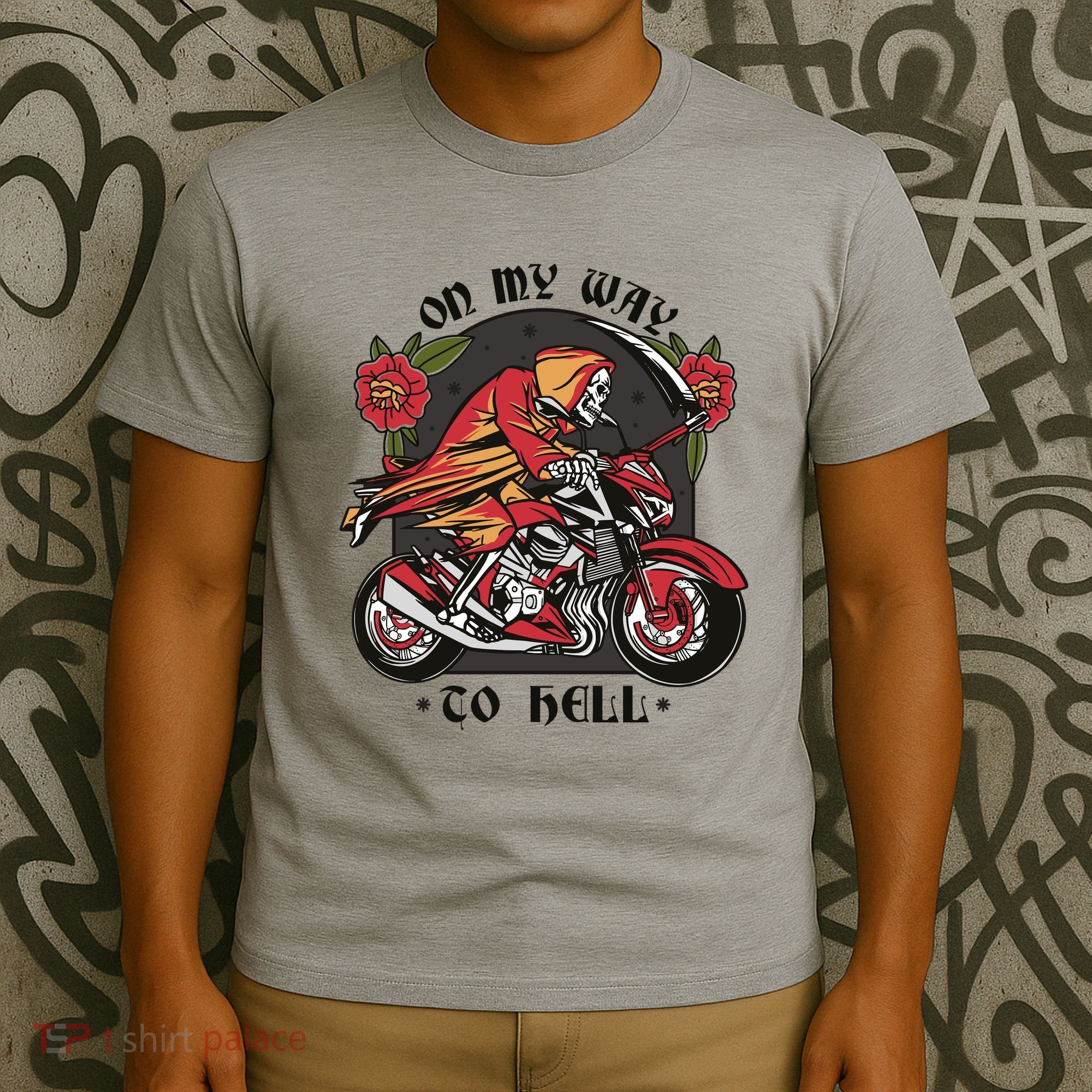 On My Way To Hell Motorcycle T-Shirt