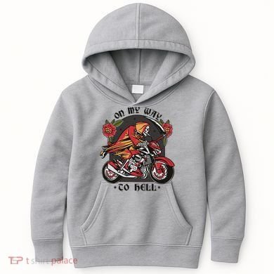 On My Way To Hell Motorcycle Kids Hoodie