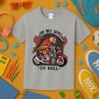 On My Way To Hell Motorcycle Kids T-Shirt thumb 3