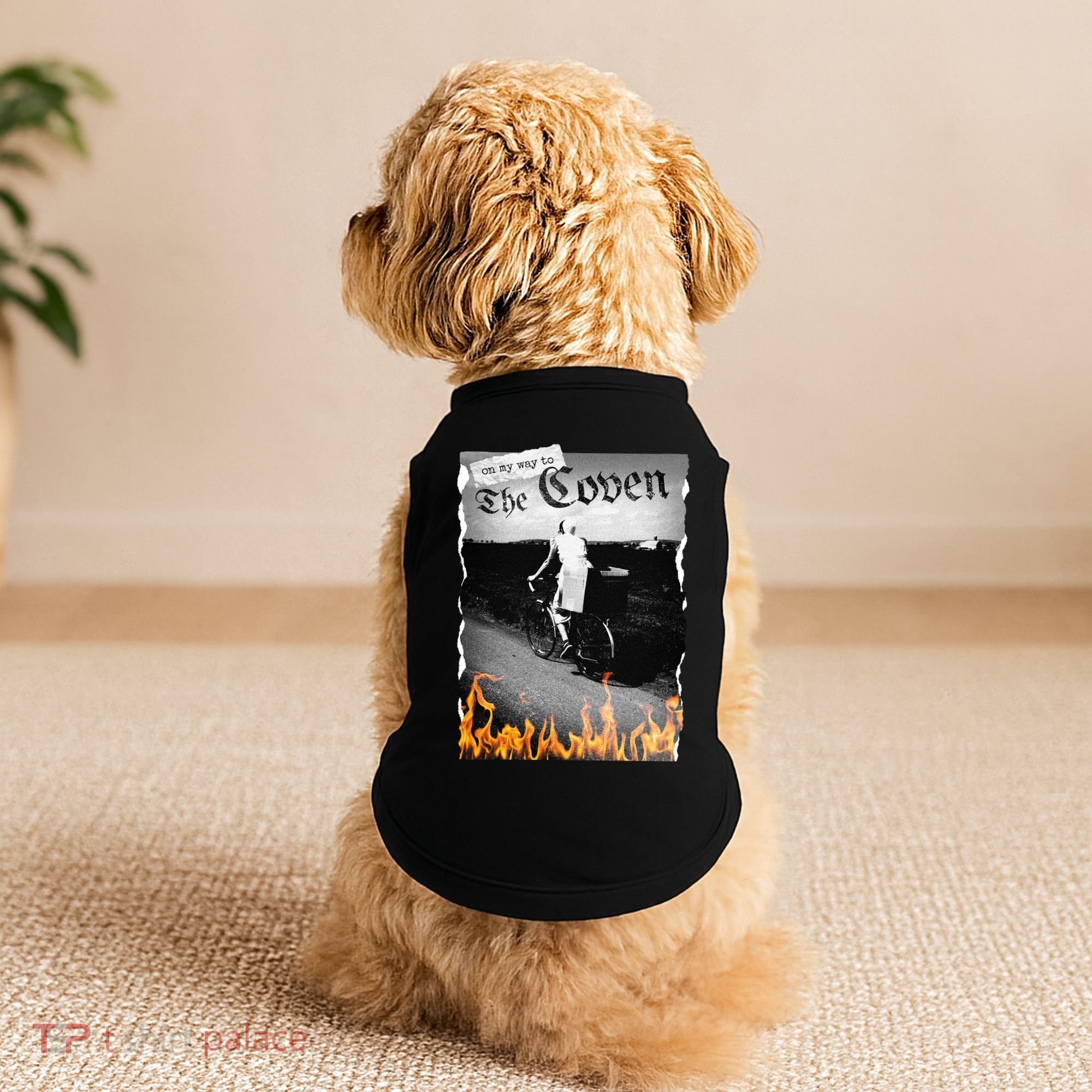 On My Way To The Coven Collage Flames Doggie Tank