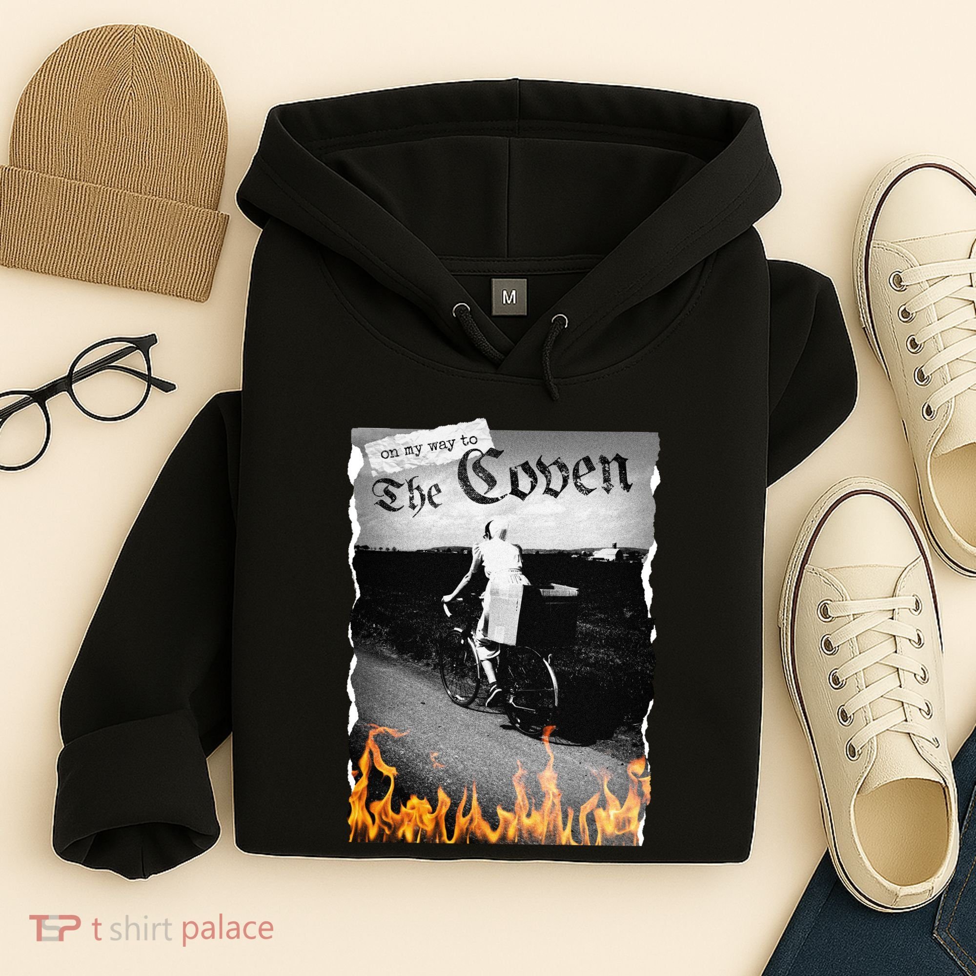 On My Way To The Coven Collage Flames Hoodie