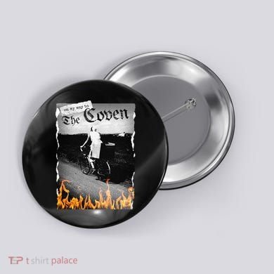 On My Way To The Coven Collage Flames Button