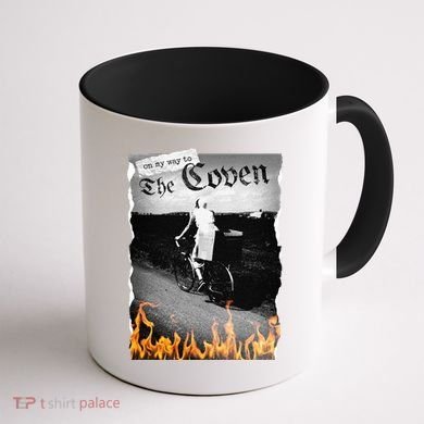 On My Way To The Coven Collage Flames Coffee Mug back