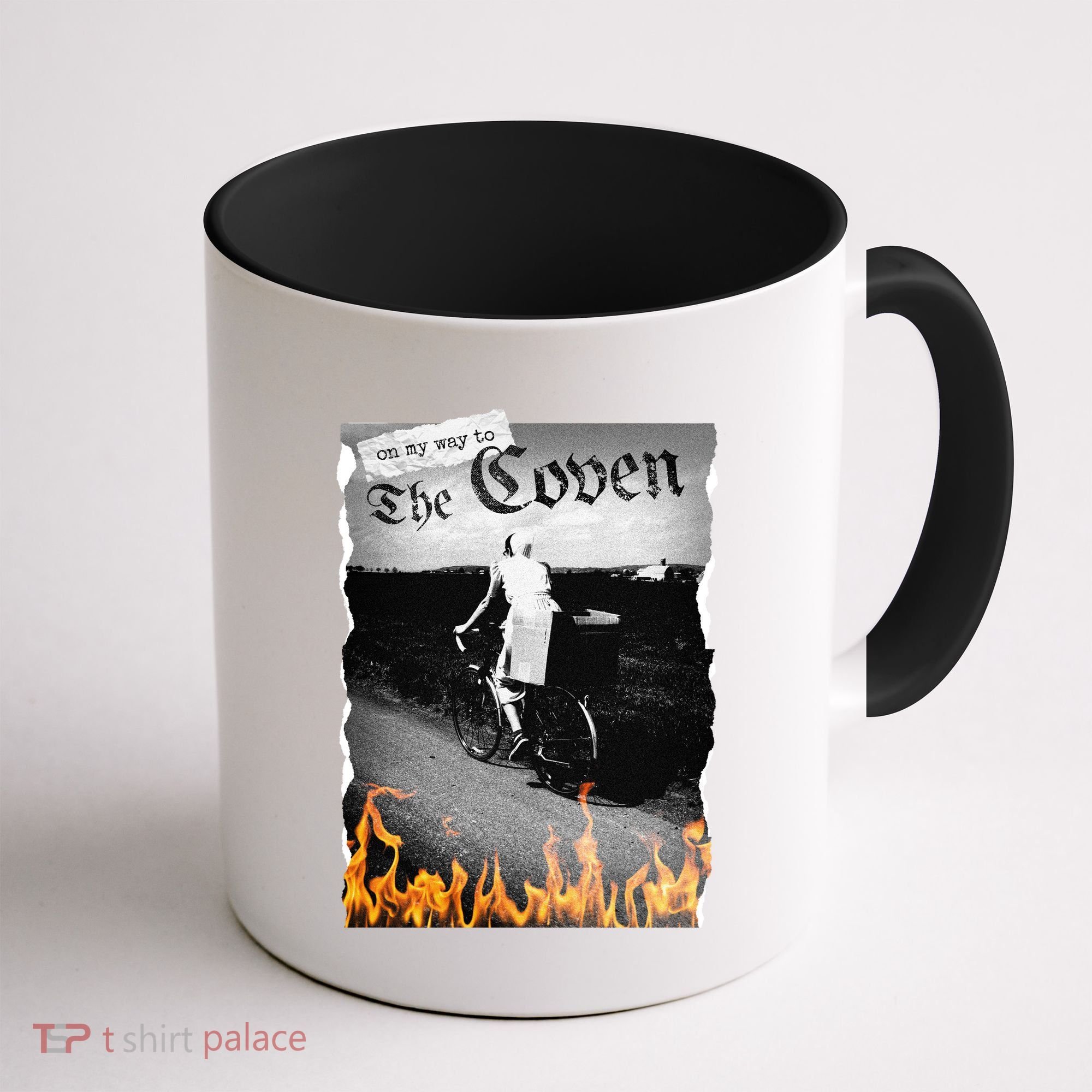 On My Way To The Coven Collage Flames Coffee Mug