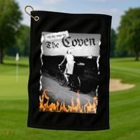On My Way To The Coven Collage Flames Golf Towel thumb 1
