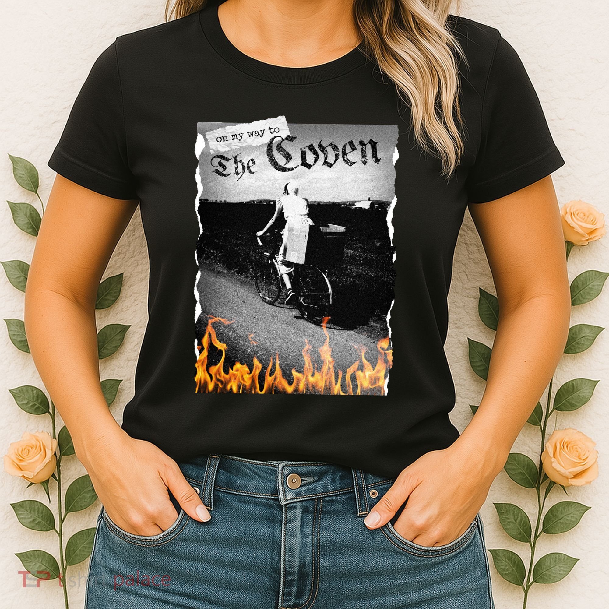 On My Way To The Coven Collage Flames Women's T-Shirt