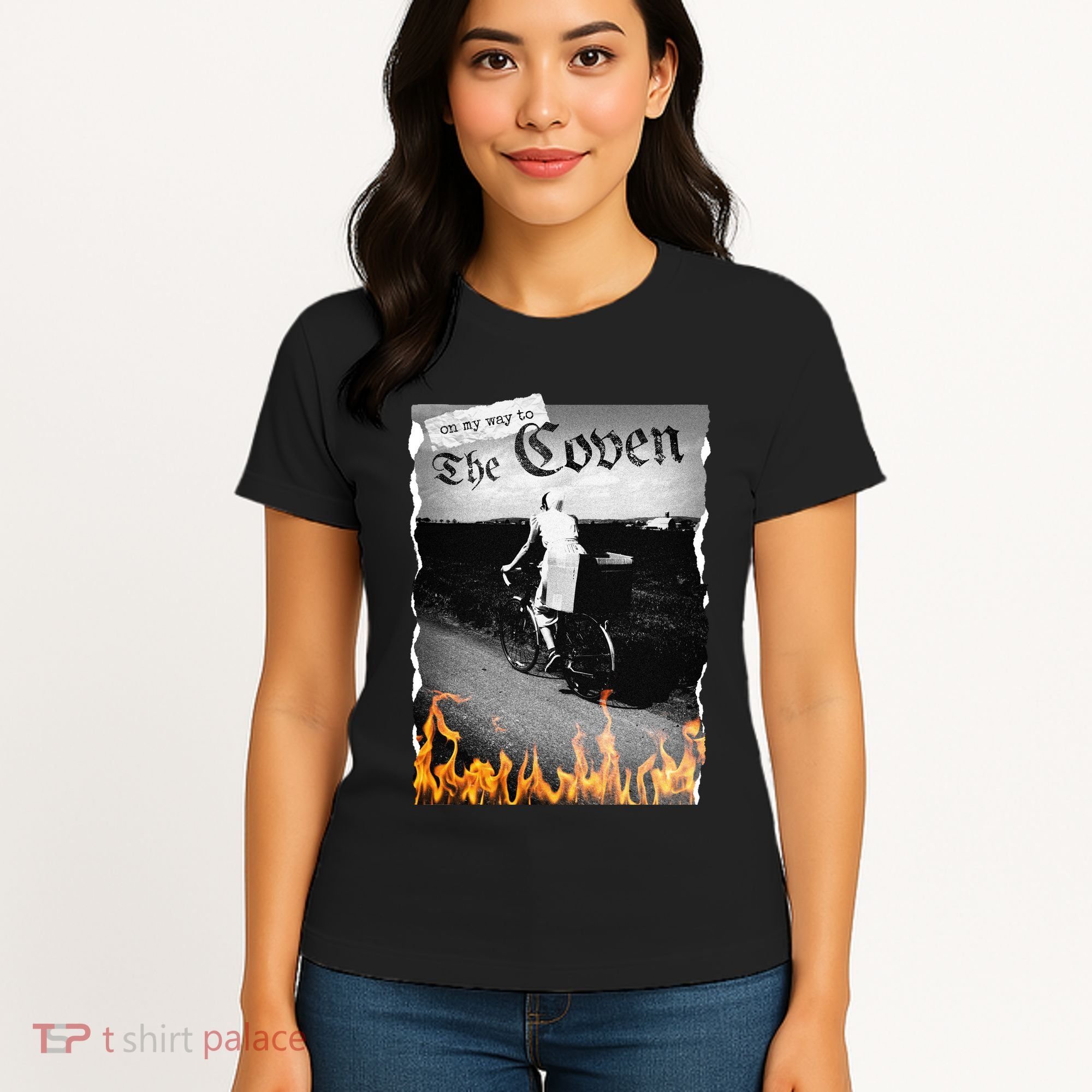 On My Way To The Coven Collage Flames Women's T-Shirt