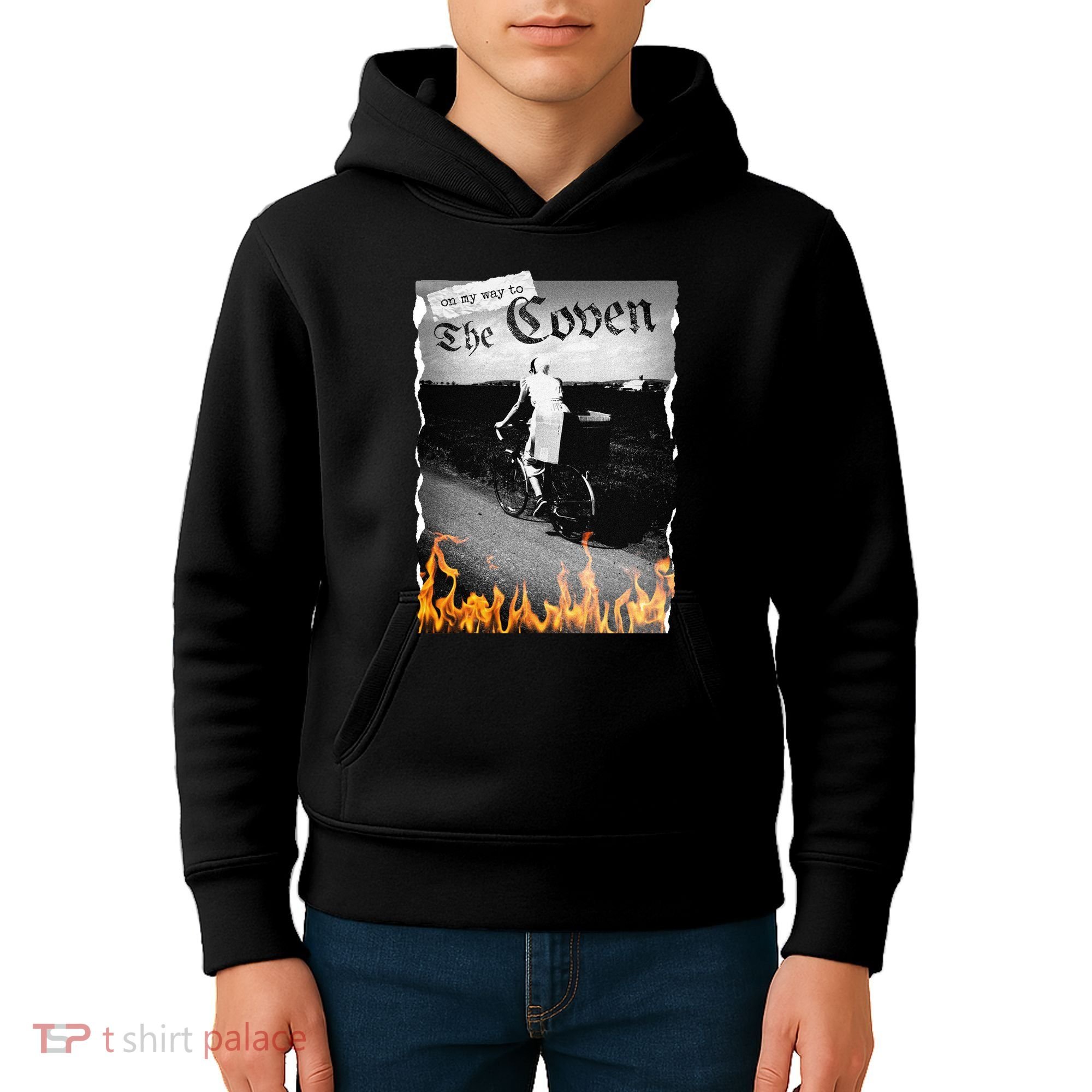 On My Way To The Coven Collage Flames Kids Hoodie