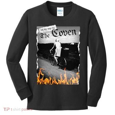 On My Way To The Coven Collage Flames Kids Long Sleeve Shirt