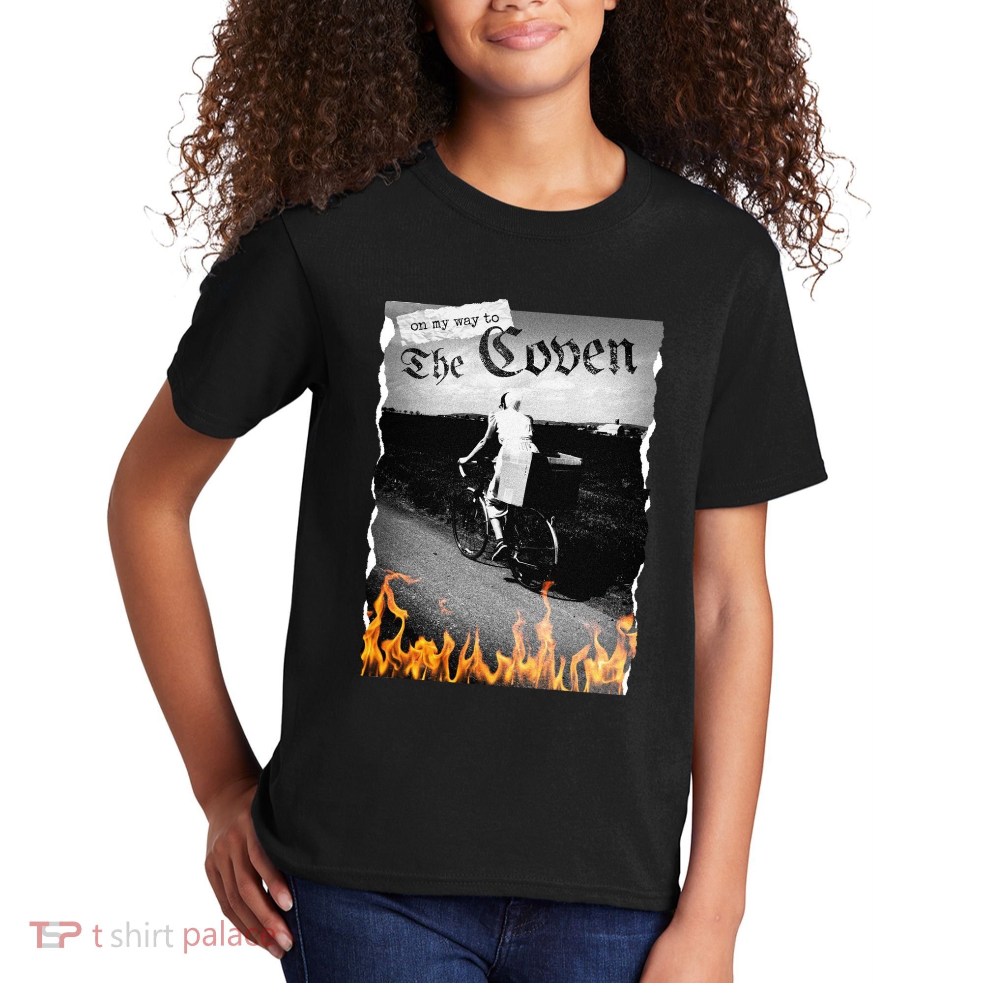 On My Way To The Coven Collage Flames Kids T-Shirt
