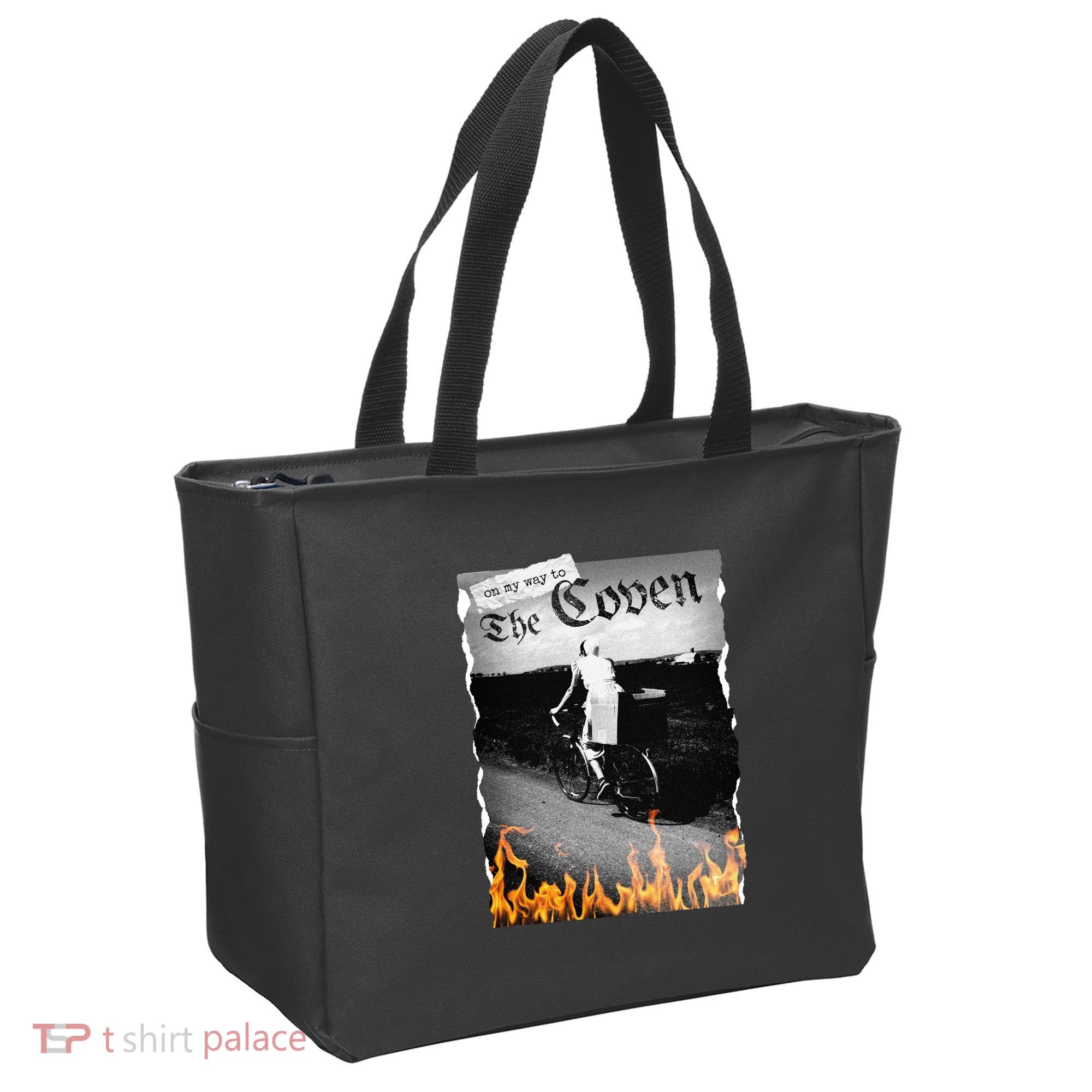 On My Way To The Coven Collage Flames Tote Bag