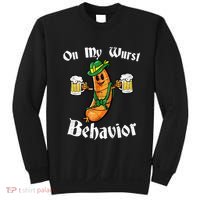On My Wurst Behavior Funny Bratwurst German Oktoberfest Sweatshirt thumb 0