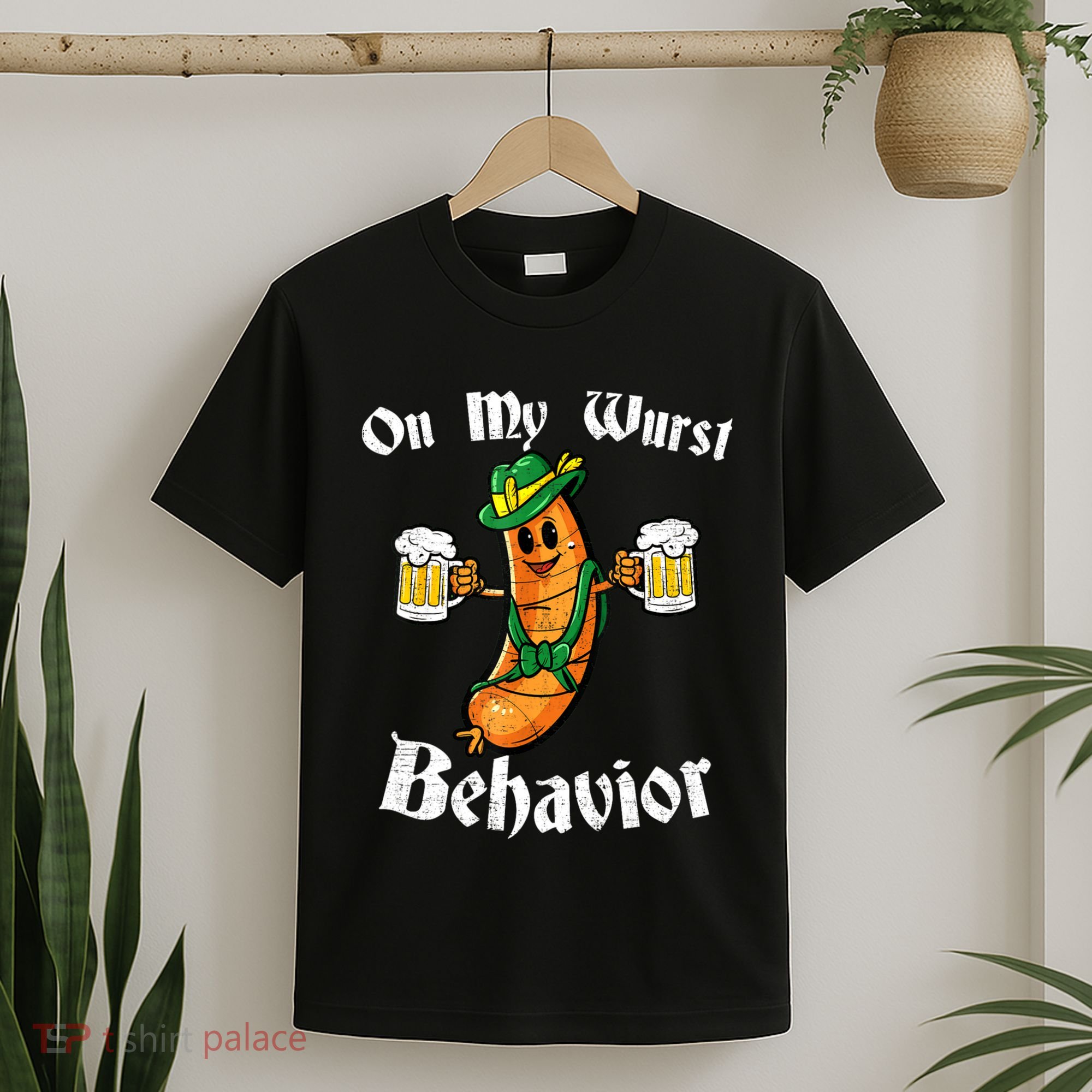 On My Wurst Behavior Funny Bratwurst German Oktoberfest T-Shirt