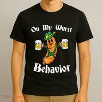 On My Wurst Behavior Funny Bratwurst German Oktoberfest T-Shirt thumb 3