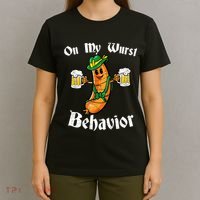 On My Wurst Behavior Funny Bratwurst German Oktoberfest T-Shirt thumb 4