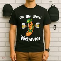 On My Wurst Behavior Funny Bratwurst German Oktoberfest T-Shirt thumb 6