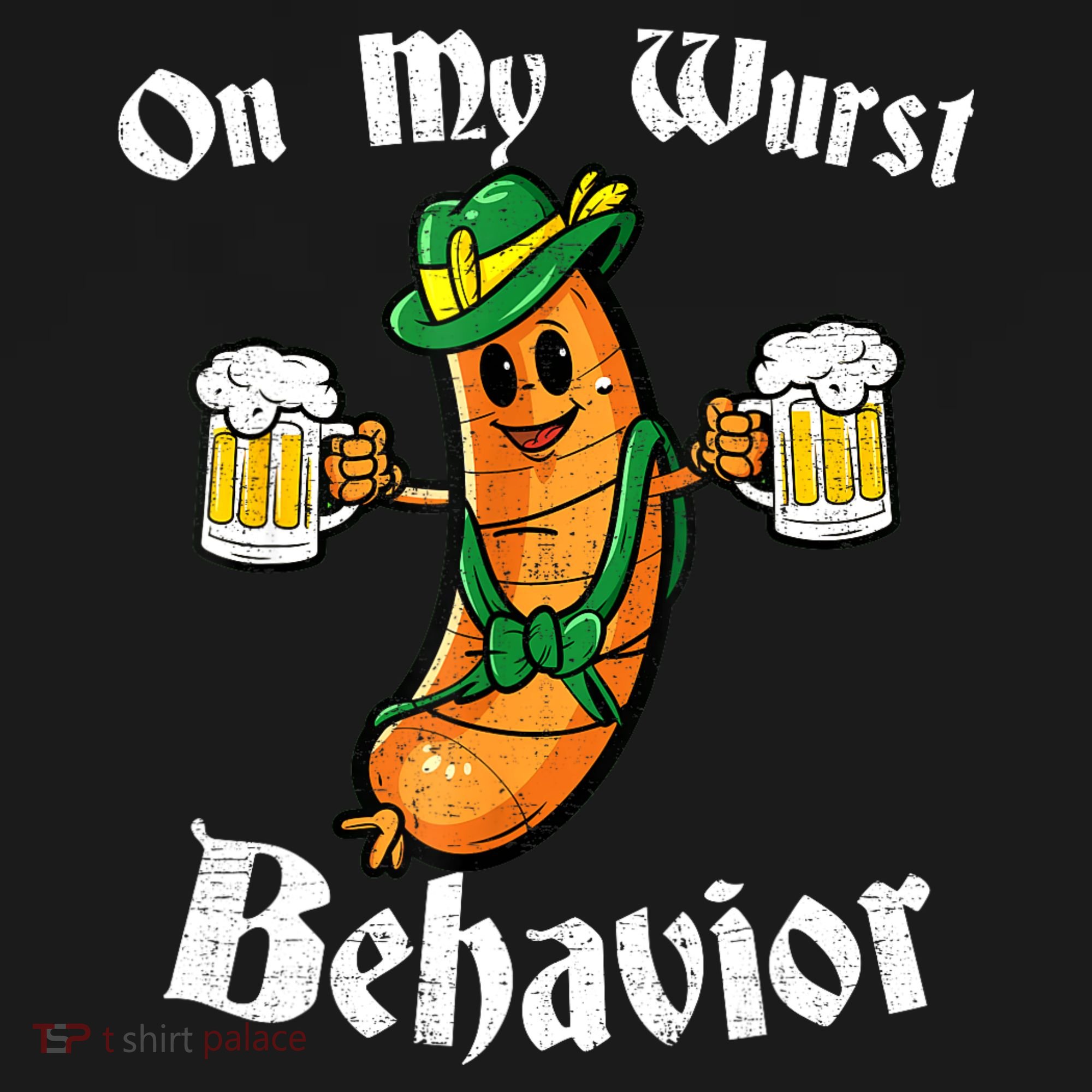 On My Wurst Behavior Funny Bratwurst German Oktoberfest T-Shirt