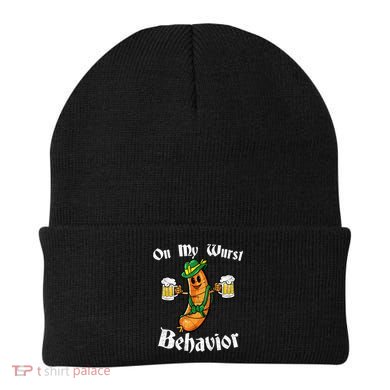 On My Wurst Behavior Funny Bratwurst German Oktoberfest Beanie