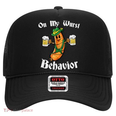 On My Wurst Behavior Funny Bratwurst German Oktoberfest Hat