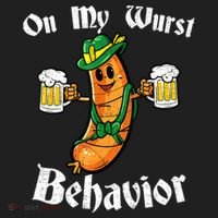 On My Wurst Behavior Funny Bratwurst German Oktoberfest Hat thumb 2