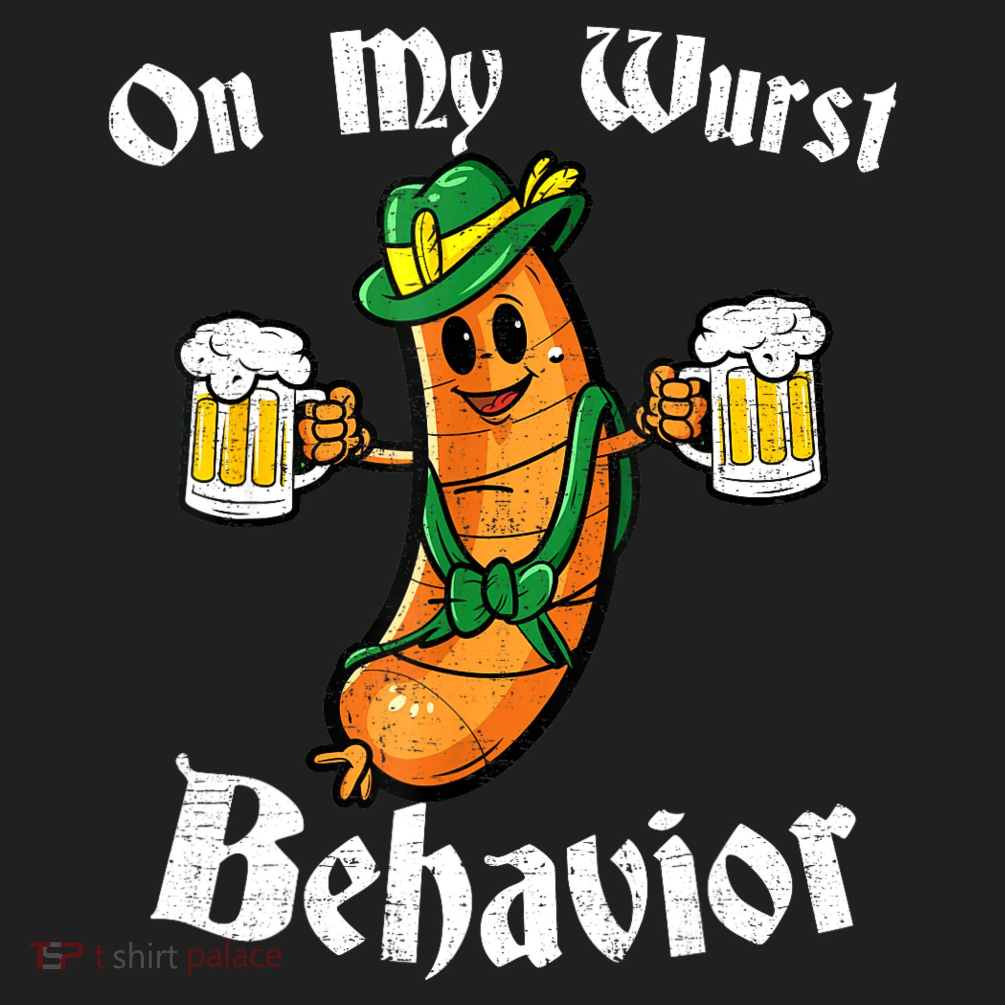 On My Wurst Behavior Funny Bratwurst German Oktoberfest Hat