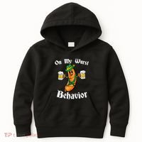 On My Wurst Behavior Funny Bratwurst German Oktoberfest Kids Hoodie thumb 0